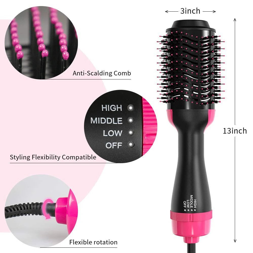 3-in-1 Hair Dryer, Straightener & Hair Curler Brush - Mart4U