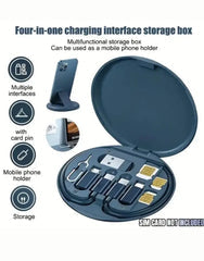 Multi-function Data Cable Mobile Phone Holder Storage Box With Retrieve Card Pin - Mart4U