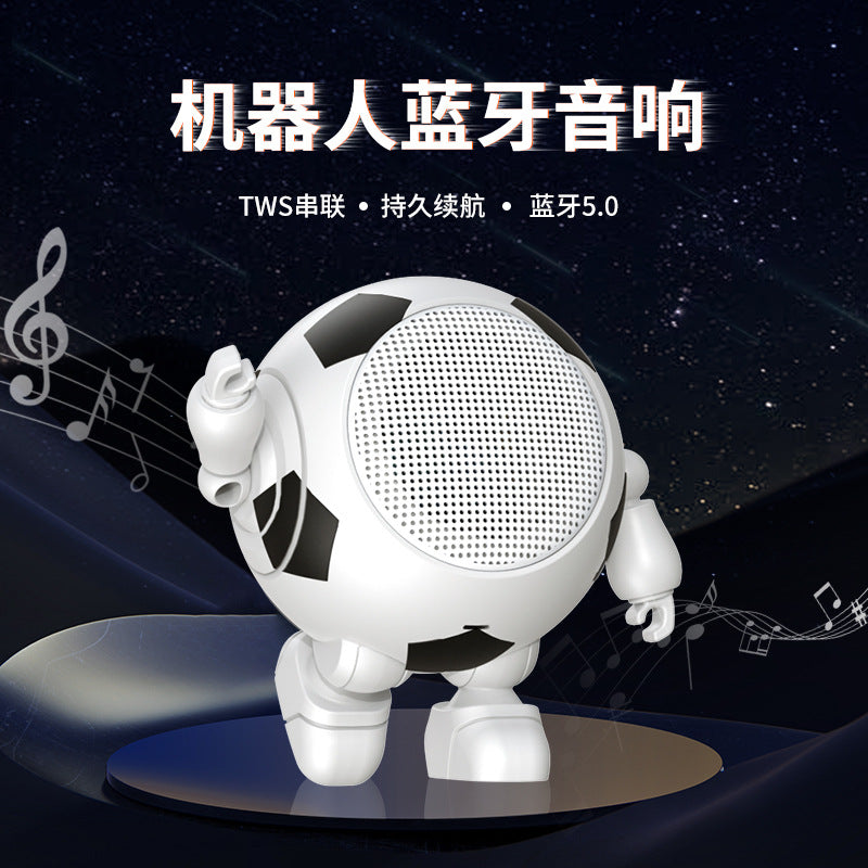 New Bluetooth Robot Speaker Cute Portable Small Steel Cannon TWS Bluetooth Audio Wireless Mini Creative Gift - Mart4U