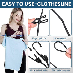 Portable Clothlesine Rope With 12 Clips - Mart4U