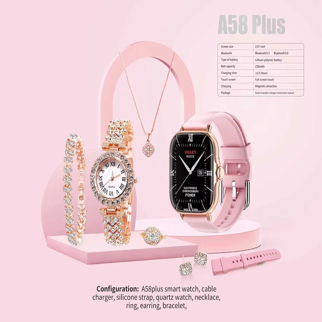 A58 Plus 6 IN 1 Smartwatch Set - Mart4U