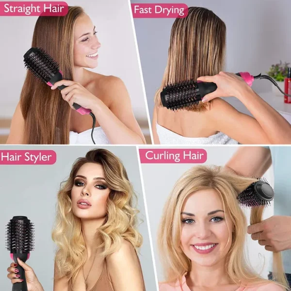 3-in-1 Hair Dryer, Straightener & Hair Curler Brush